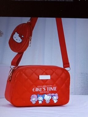 Hello Kitty Red Quilted Crossbody Bag - GIRL'S TIME